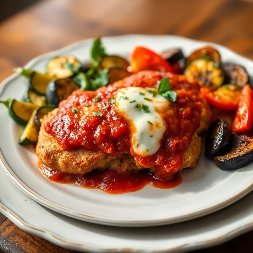 Italian Chicken Parmigiana with Roasted Vegetables