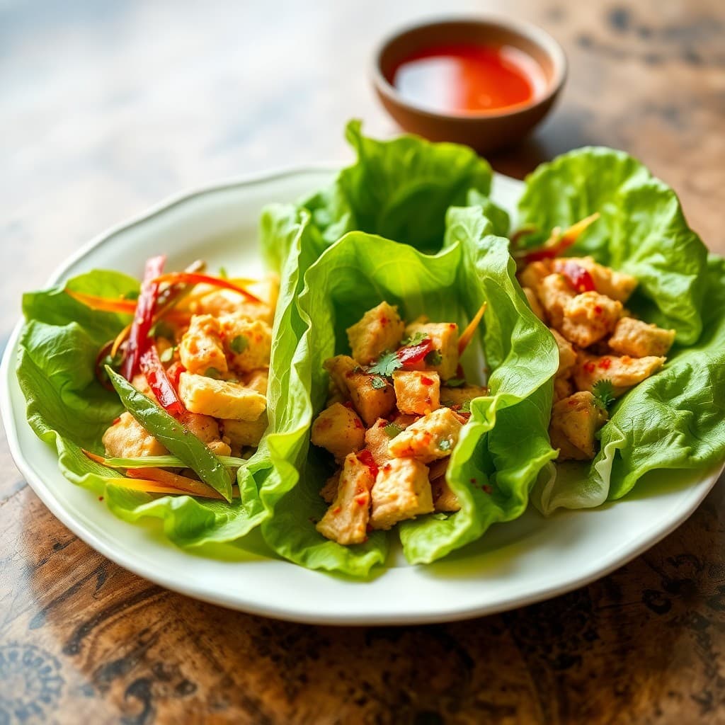 Vietnamese Lemongrass Chicken Lettuce Wraps