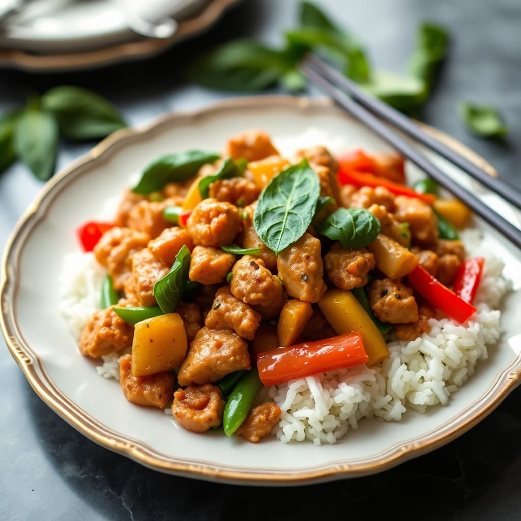 Spicy Thai Basil Chicken Stir-Fry