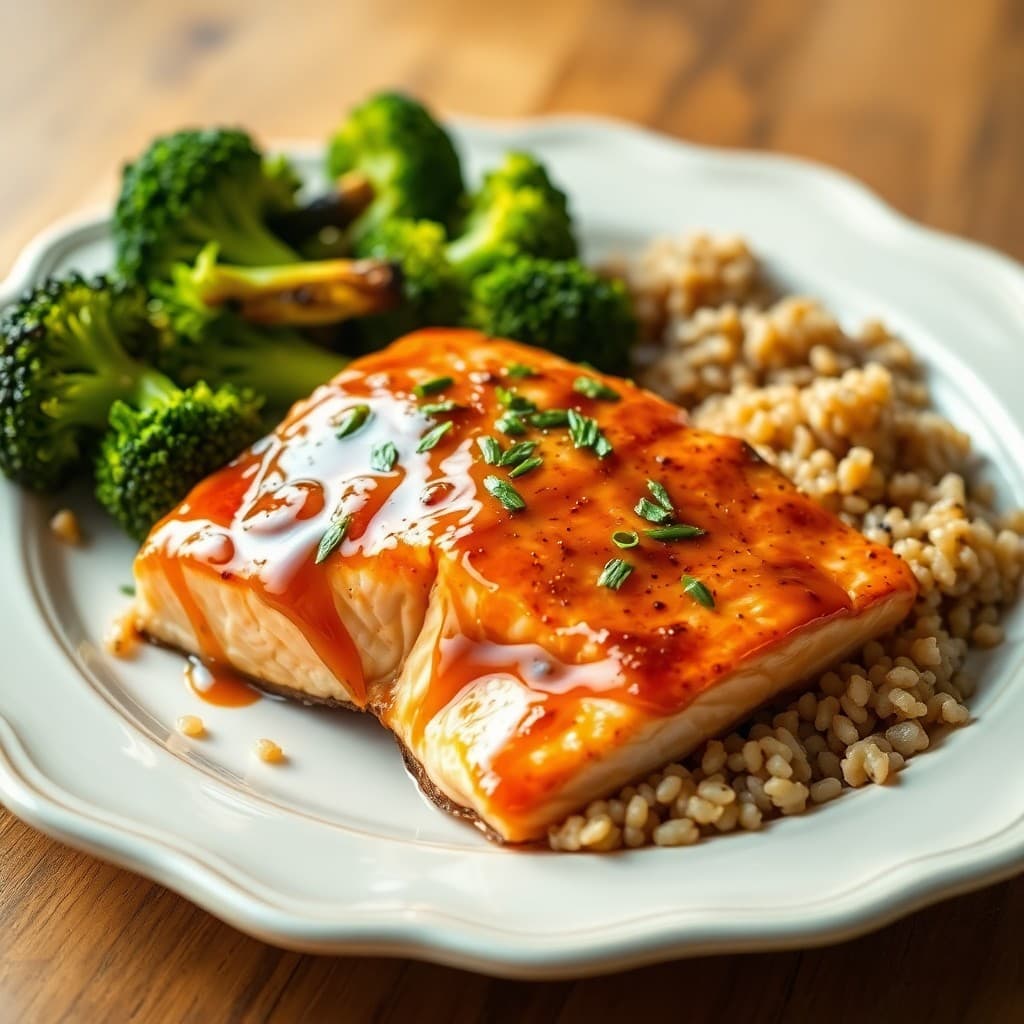 Zesty Miso-Glazed Salmon with Roasted Broccoli and Quinoa
