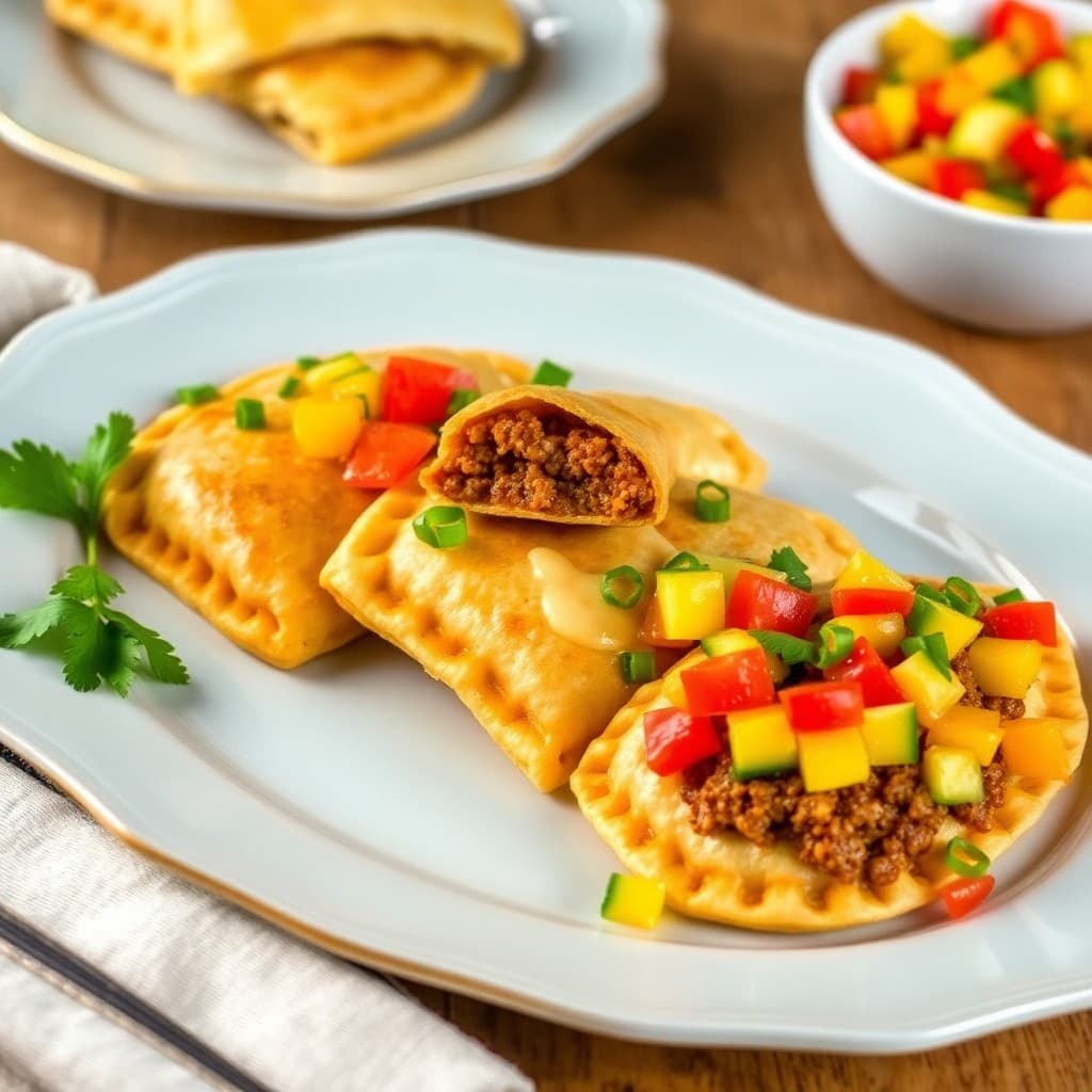 Zesty Brazilian Beef Empanadas with Tropical Salsa