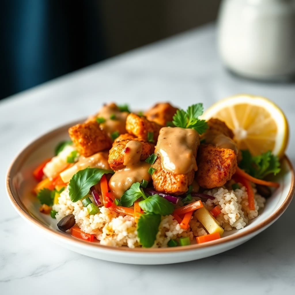 Zesty Thai-Inspired Chicken Satay Bowls