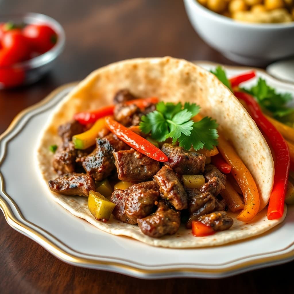Zesty Brazilian Steak Fajitas