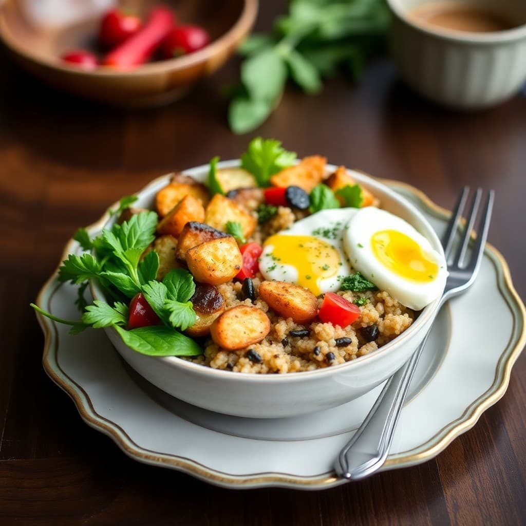 Roasted Vegetable and Quinoa Breakfast Bowl