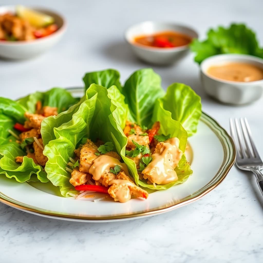 Zesty Chicken Satay Lettuce Wraps