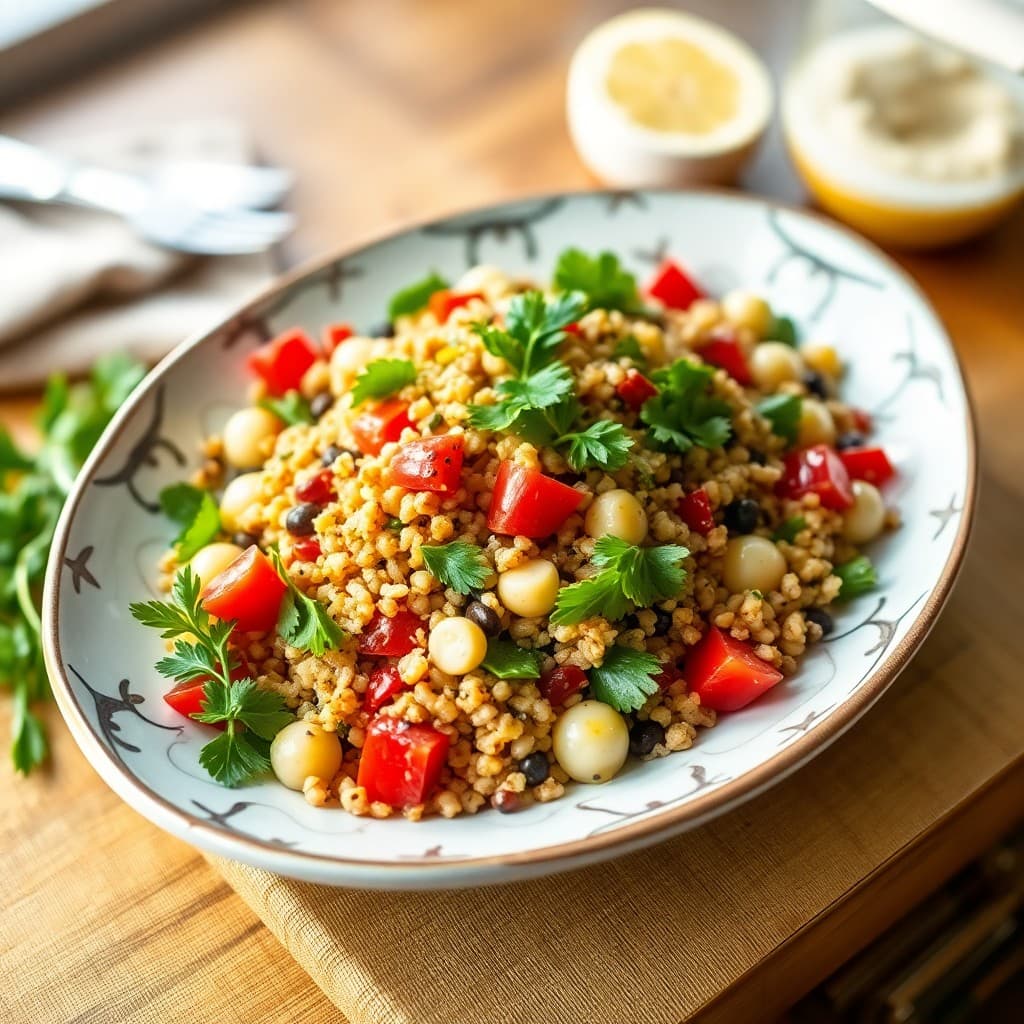 Mediterranean Quinoa and Lentil Salad