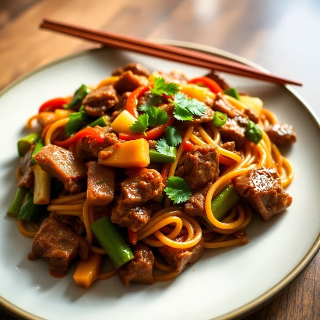 Spicy Szechuan Beef Noodle Stir-Fry