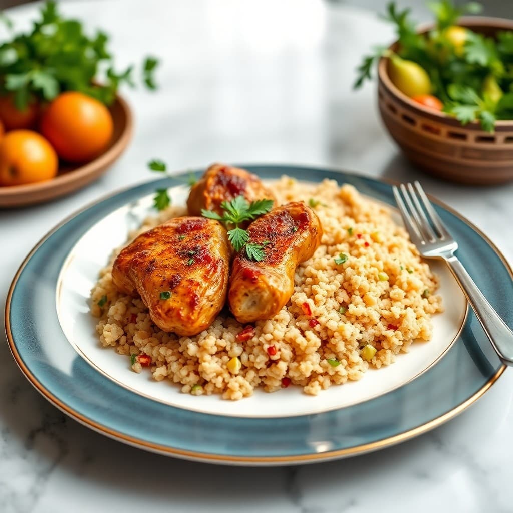 Moroccan-Spiced Chicken with Bulgur Pilaf