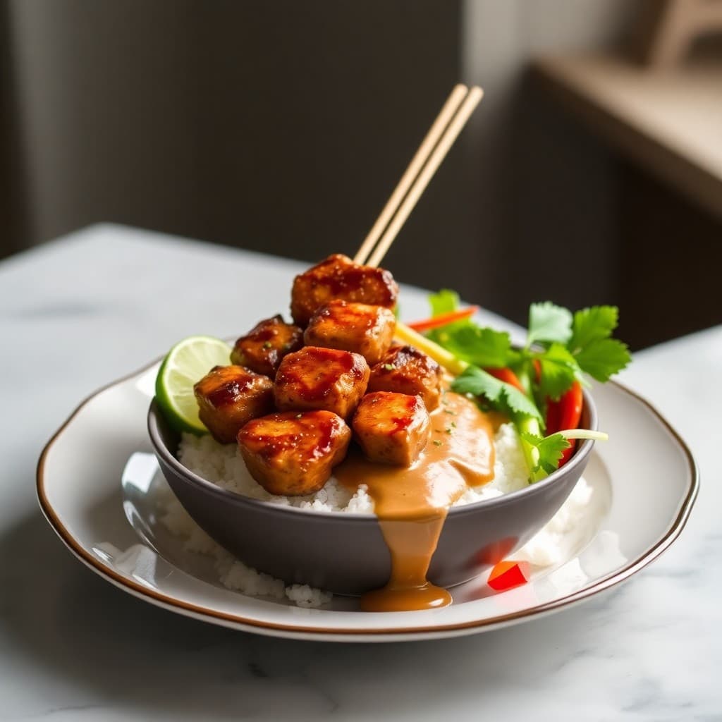 Spicy Thai Chicken Satay Bowls