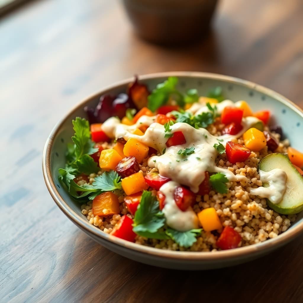 Mediterranean Roasted Veggie and Quinoa Bowls