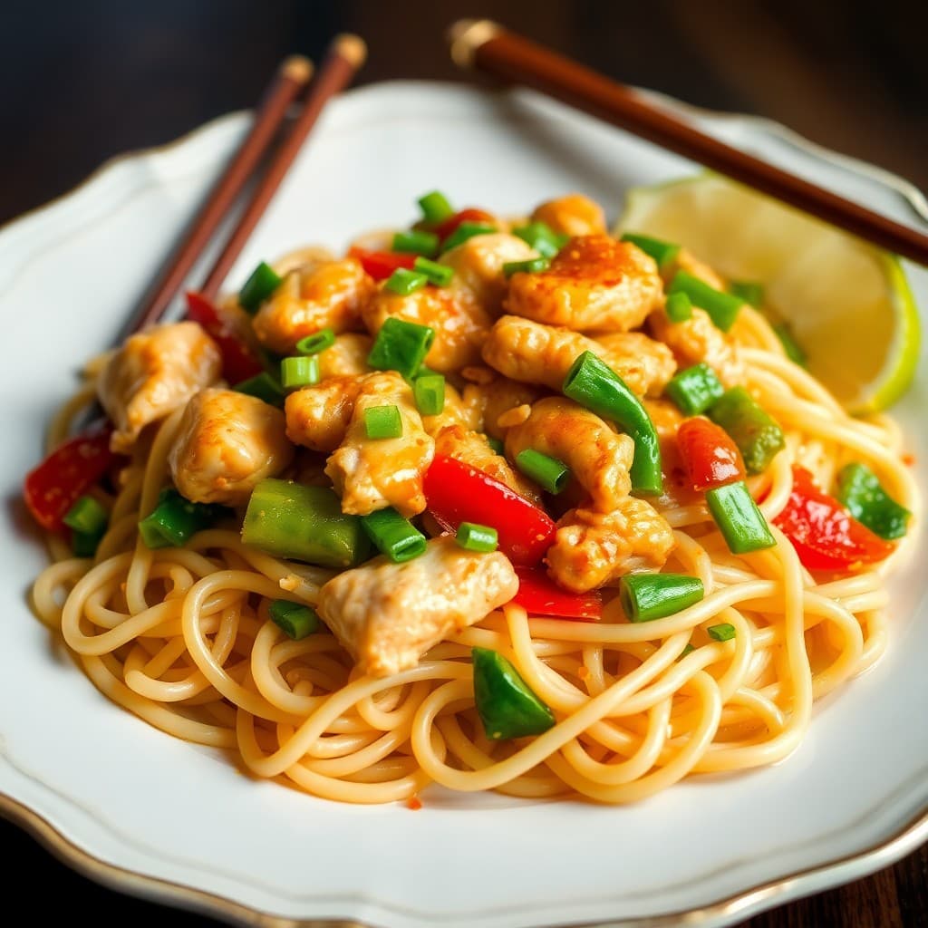 Zesty Lemon-Garlic Chicken Stir-Fry with Miso Noodles