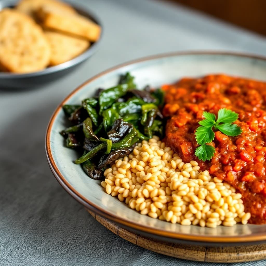 Ethiopian Misir Wat with Millet and Gomen Sauté
