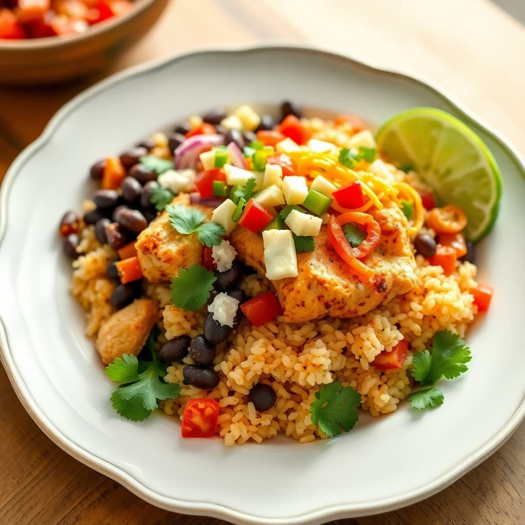 Zesty Mexican Chicken Burrito Bowls