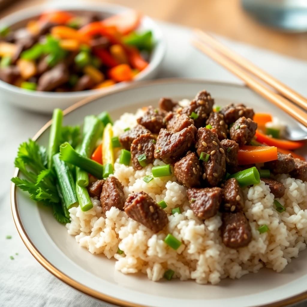 Korean Beef and Vegetable Rice Bowls