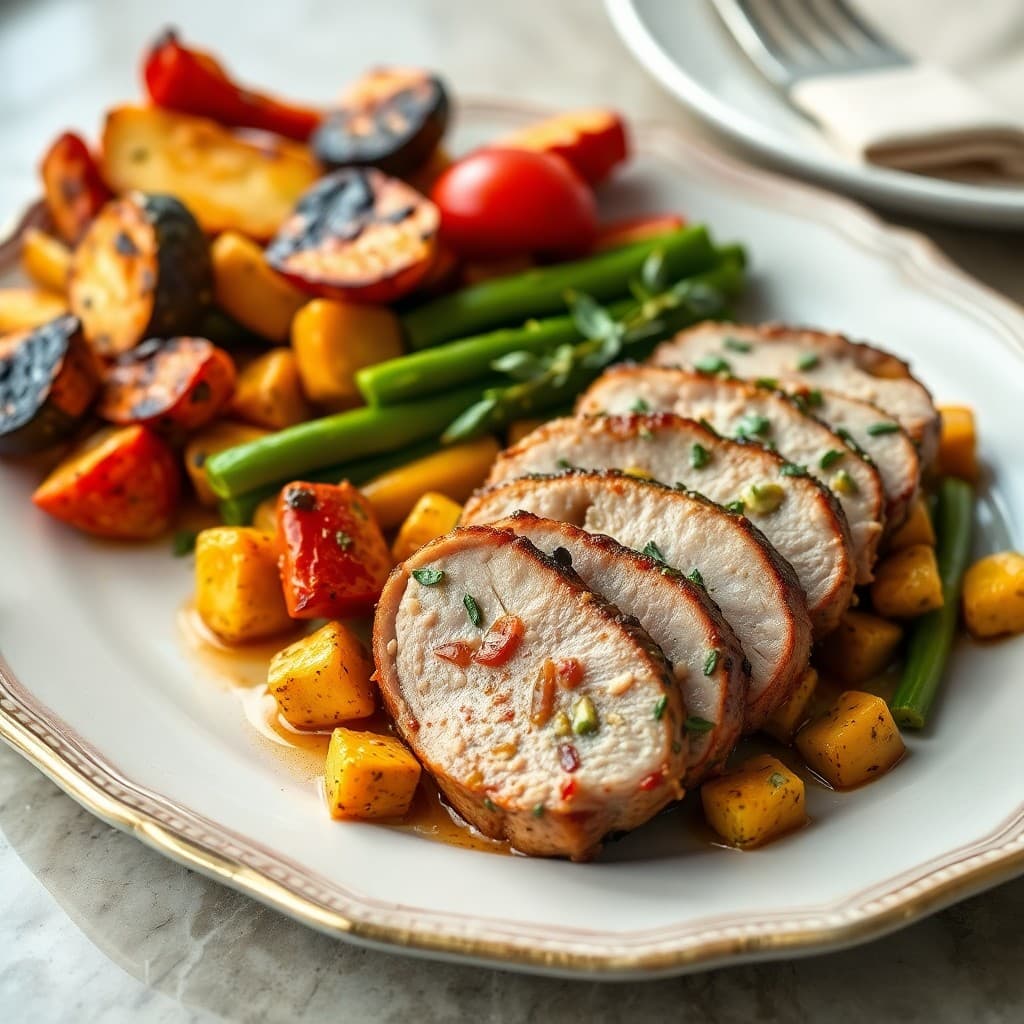 Garlic Herb Pork Tenderloin with Roasted Vegetables
