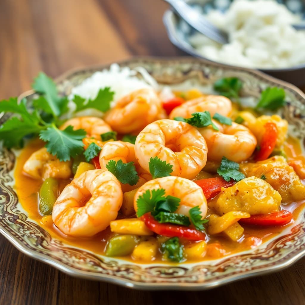 Zesty Thai Shrimp and Veggie Coconut Curry
