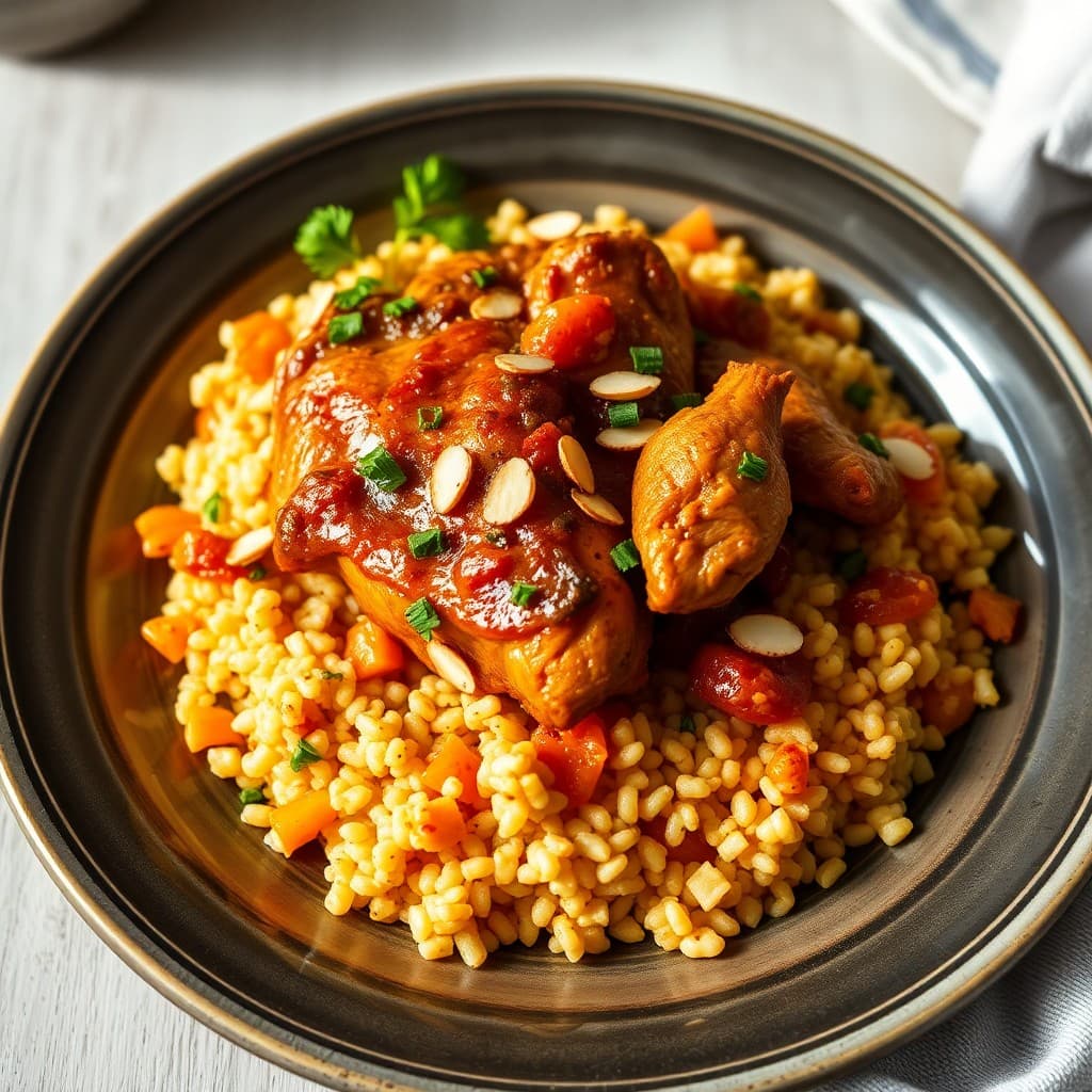 Moroccan Chicken Tagine with Apricot Couscous