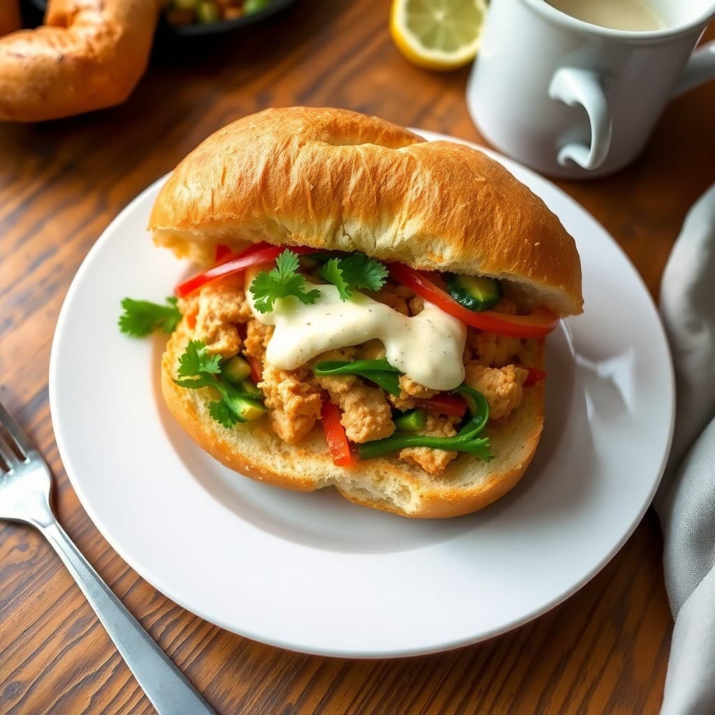 Vietnamese Lemongrass Chicken Breakfast Banh Mi
