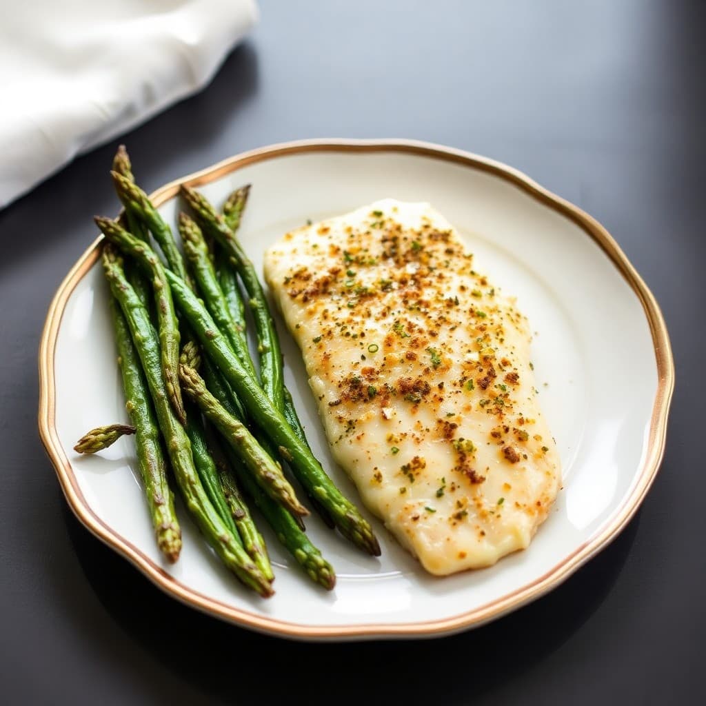 Garlic Herb Baked Tilapia with Roasted Asparagus