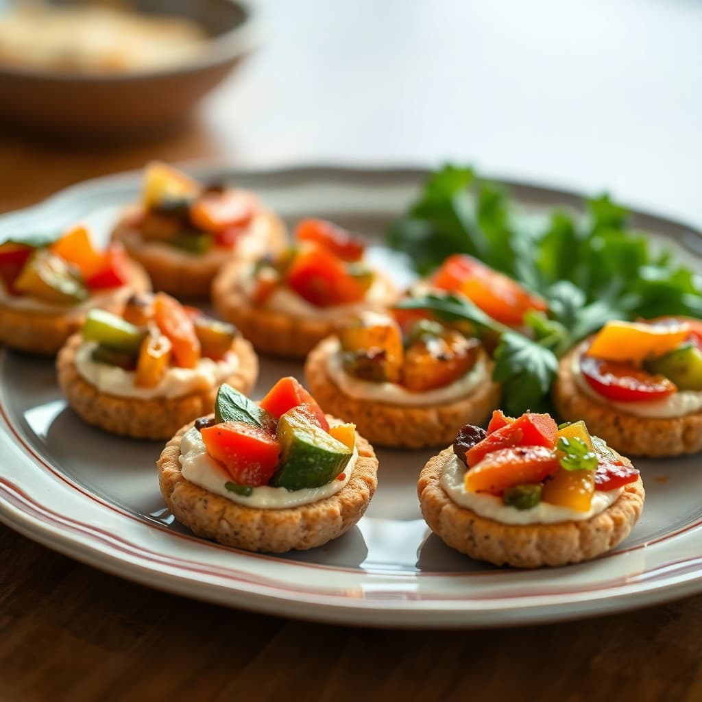 Mediterranean Roasted Vegetable Hummus Bites