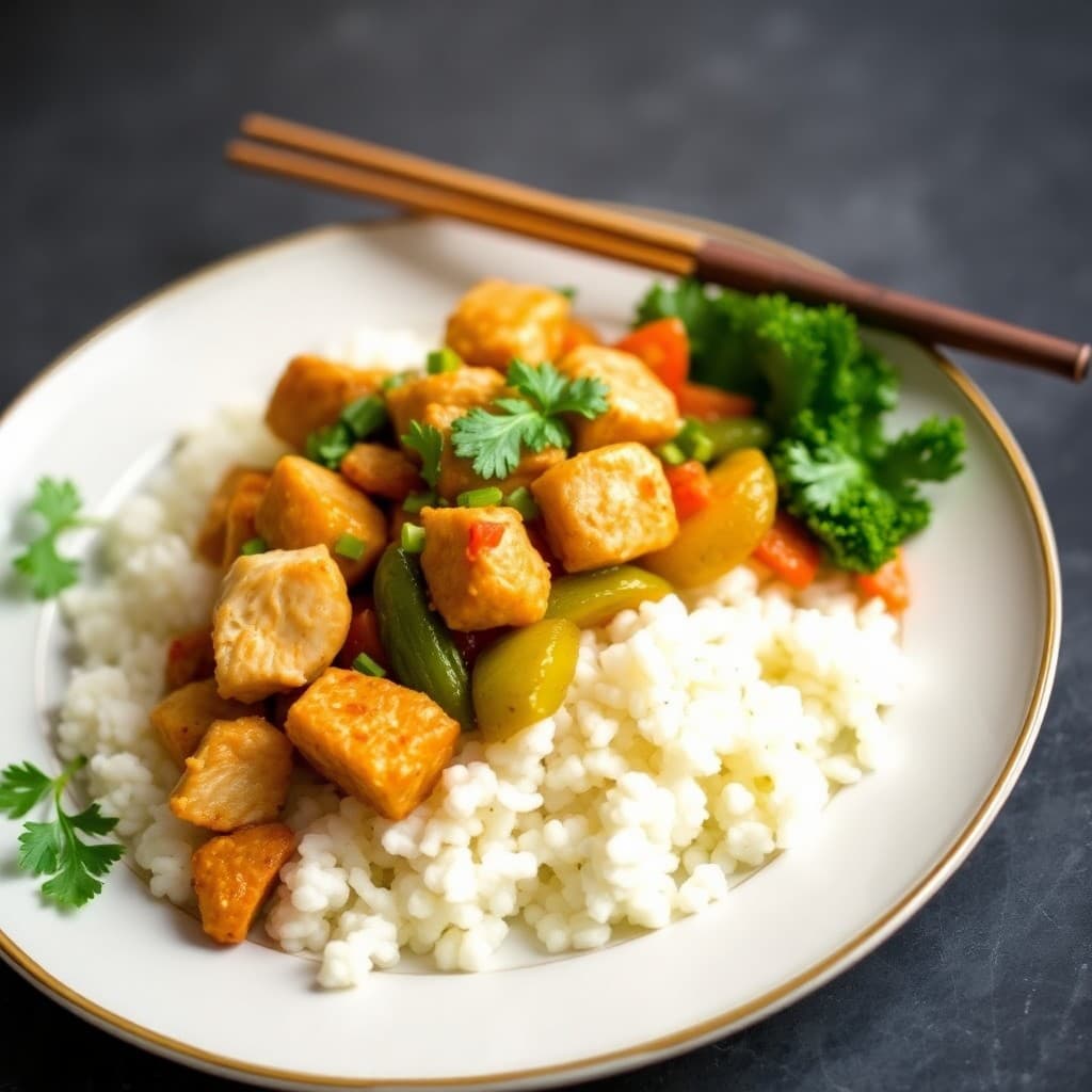 Ginger-Lime Chicken Stir-Fry with Cauliflower Rice