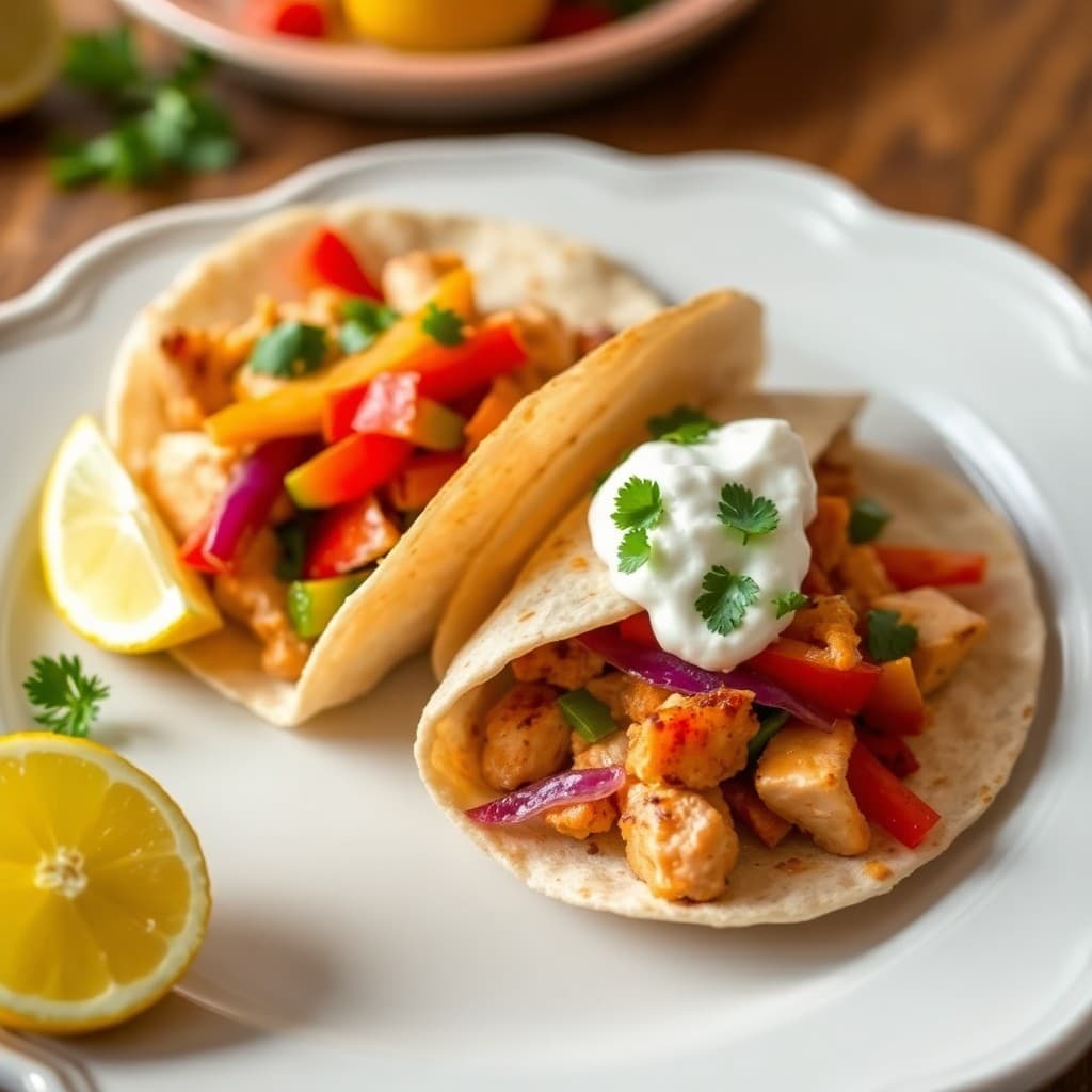 Lively Lemon Chicken Fajita Wraps