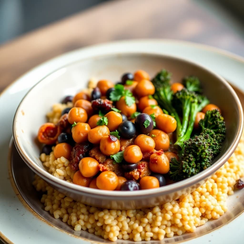 Moroccan-Spiced Chickpea Tagine with Millet & Charred Broccolini