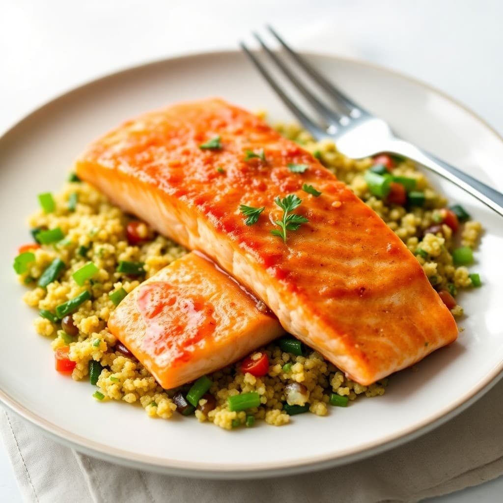 Citrus-Glazed Salmon with Quinoa Tabbouleh