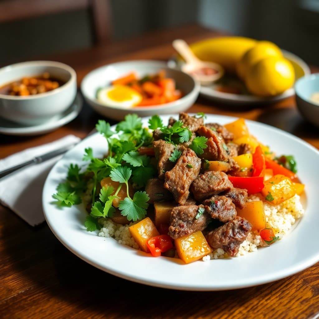 Vietnamese Lemongrass Beef Breakfast Hash