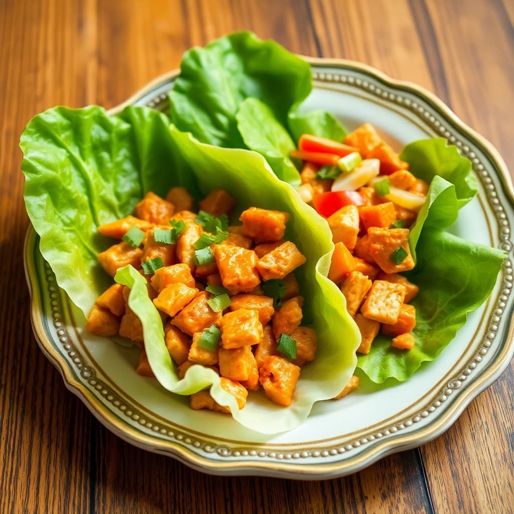 Thai Red Curry Chicken Lettuce Wraps