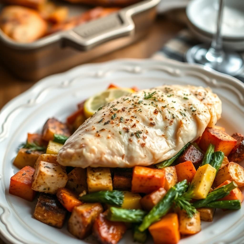 Baked Lemon-Herb Chicken with Roasted Vegetables