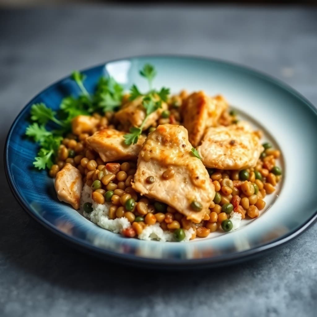 Protein-Packed Lentil and Chicken Skillet