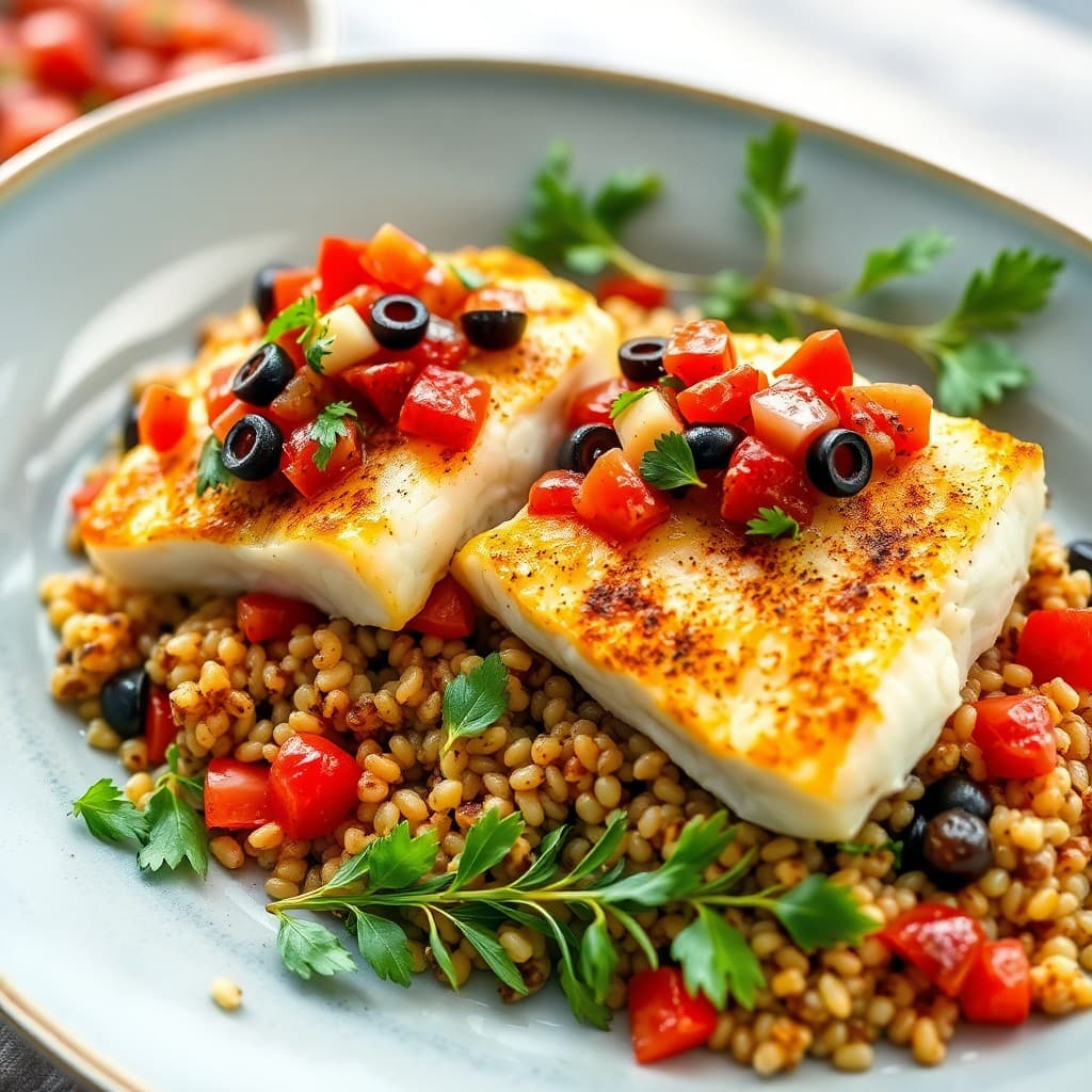 Mediterranean Baked Cod with Tomato-Olive Salsa