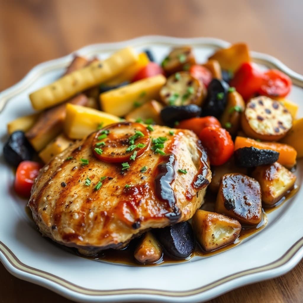 Balsamic Glazed Chicken with Roasted Vegetables