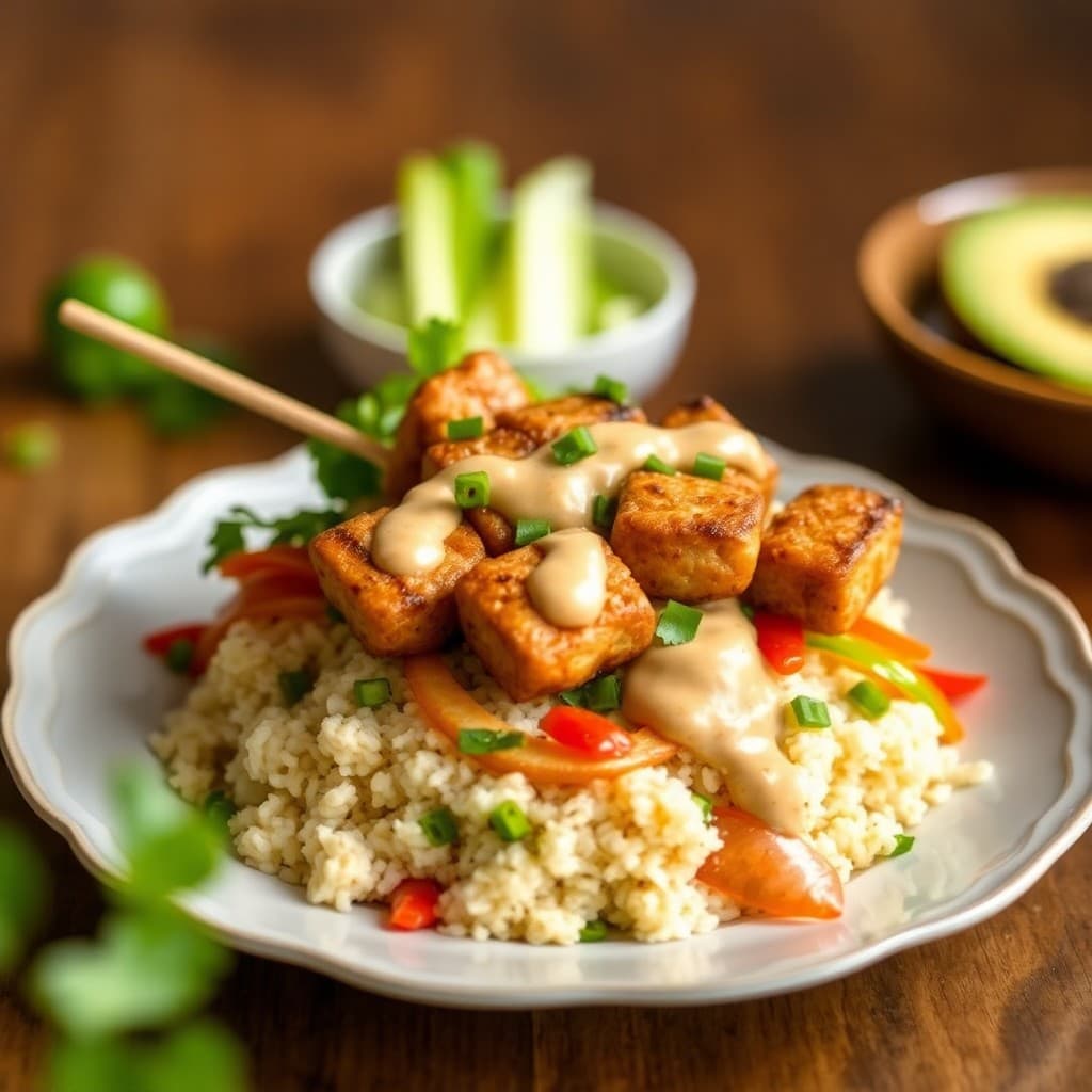 Thai Coconut Chicken Satay Bowls